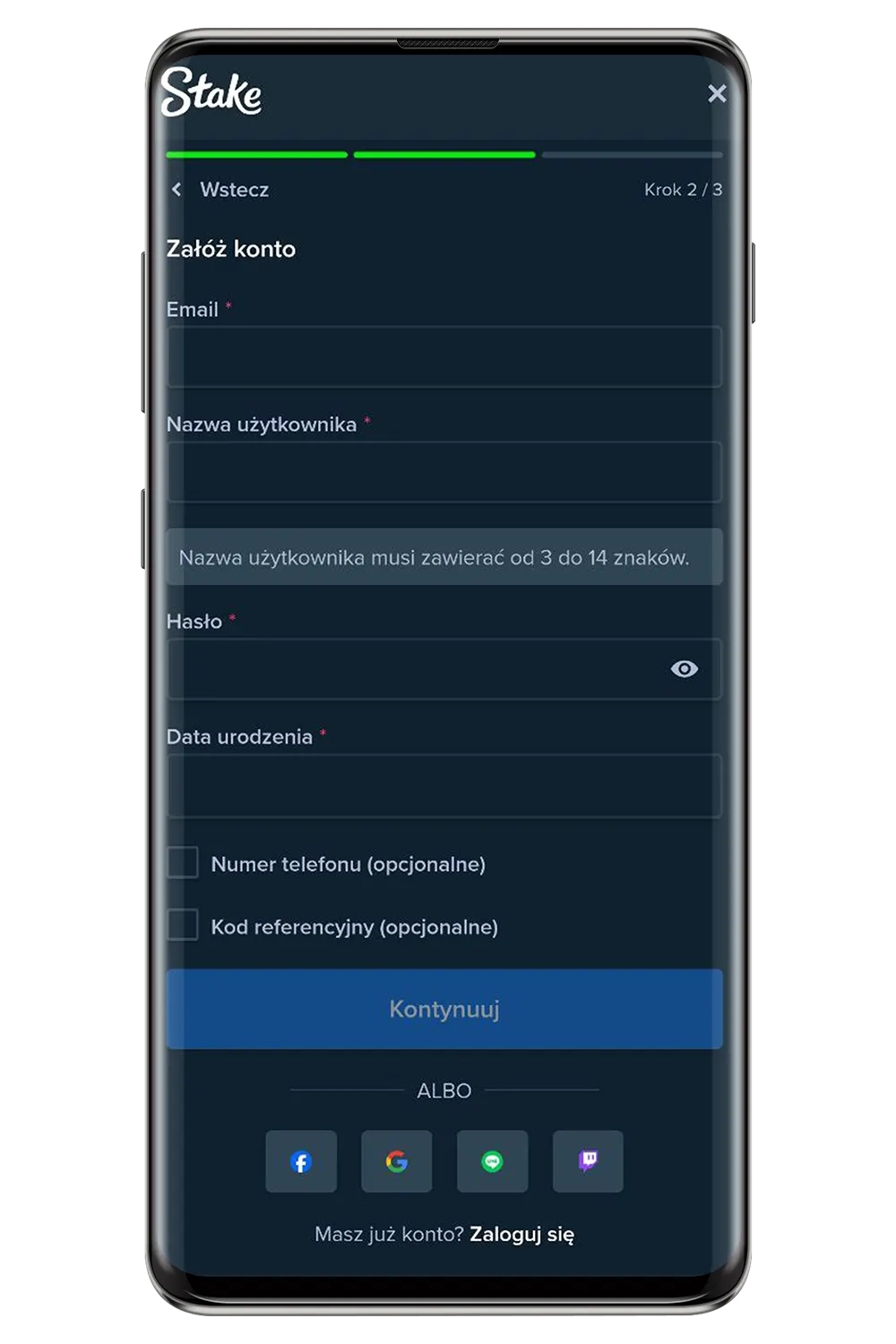 Kasyno Stake na urządzeniu mobilnym