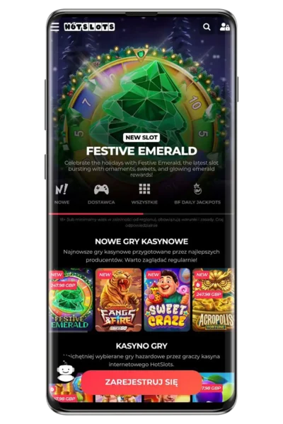 Kasyno HotSlots na urządzeniu mobilnym
